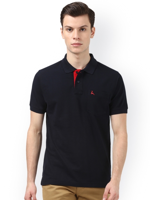 

Parx Men Black Solid Polo Collar T-shirt