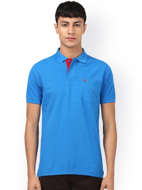 

Parx Men Blue Solid Polo Collar T-shirt