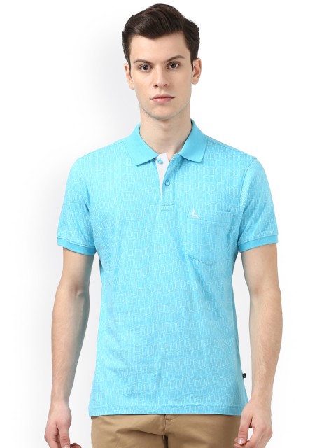 

Parx Men Turquoise Blue Solid Polo Collar T-shirt