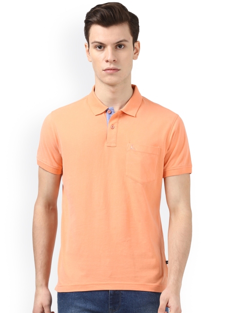 

Parx Men Orange Solid Polo Collar T-shirt