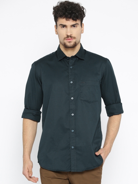 

ColorPlus Men Navy Blue Tailored Fit Solid Casual Shirt