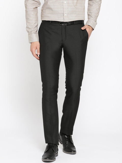 

Blackberrys Men Black Sharp Fit Solid Formal Trousers