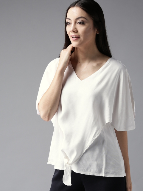 

Moda Rapido Women White Solid Top