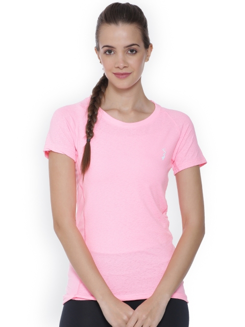 

Campus Sutra Women Pink Solid Round Neck T-shirt
