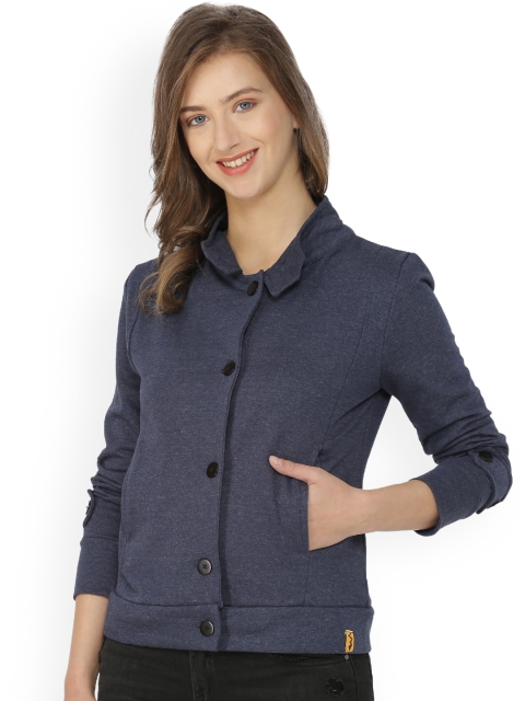 

Campus Sutra Women Blue Solid Tailored Jacket