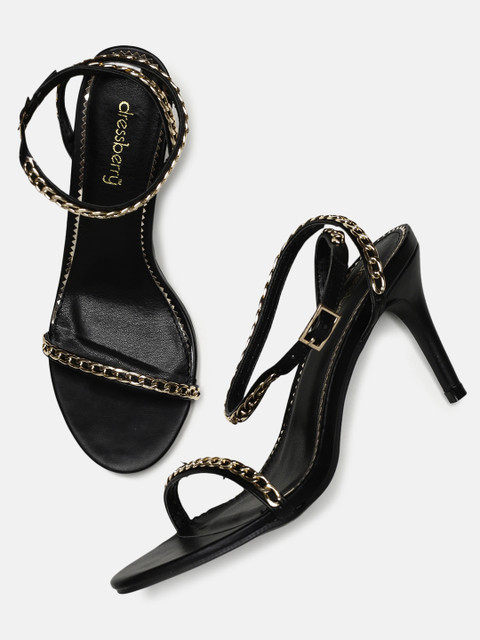 

DressBerry Women Black Solid Sandals
