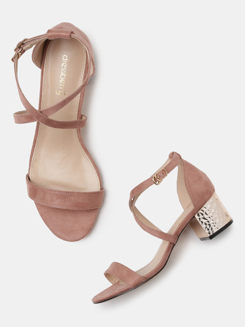 

DressBerry Women Dusty Pink Solid Block Heels