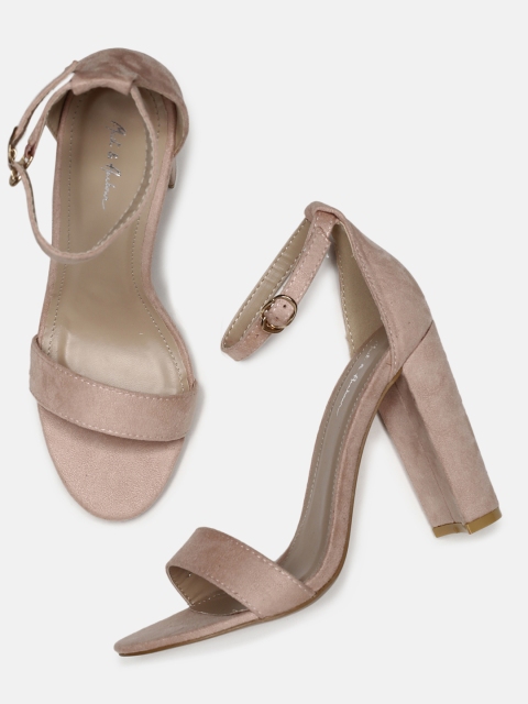 

Mast & Harbour Women Pink Solid Open-Toe Heels