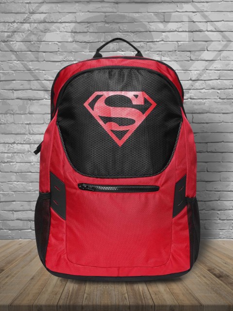 

Kook N Keech Superman Unisex Maroon & Black Brand Logo Laptop Backpack