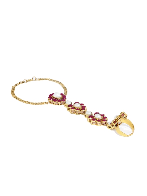 

Zaveri Pearls Gold-Toned Metal Gold-Plated Ring Bracelet
