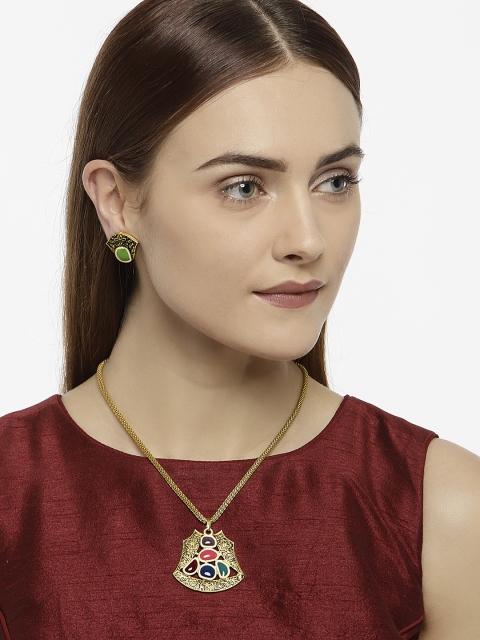 

Zaveri Pearls Gold-Toned Embellished Jewellery Set