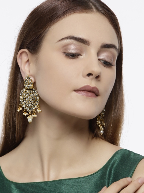 

Zaveri Pearls Set of 2 Gold-Toned Drop Earrings