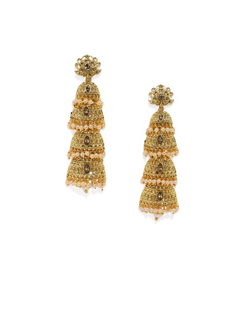 

Zaveri Pearls Gold-Plated Classic Jhumkas