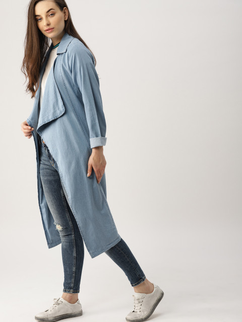 

Ms.Taken Women Blue Solid Wrap Denim Dress