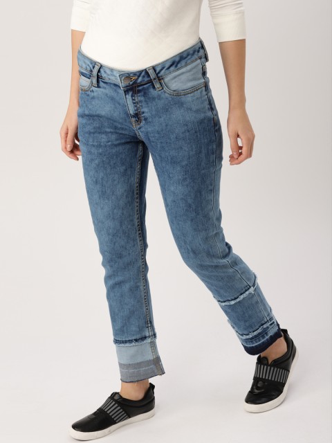 

Ms.Taken Women Blue Straight Fit Mid-Rise Clean Look Stretchable Jeans
