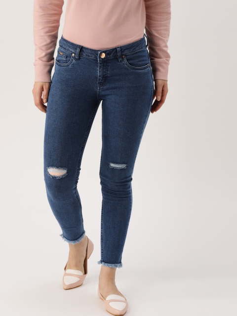 

Ms.Taken Women Blue Mid-Rise Mildly Distressed Stretchable Cropped Jeans
