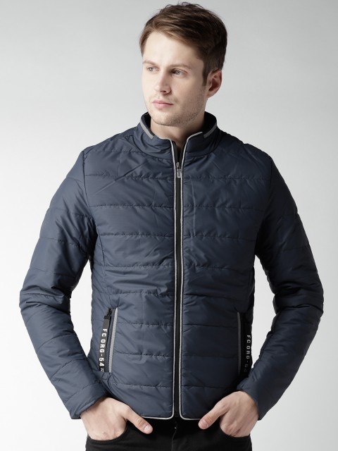 

Fort Collins Men Navy Blue Solid Padded Jacket