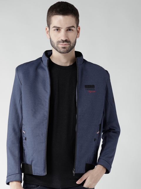

Fort Collins Men Navy Blue Solid Tailored Jacket