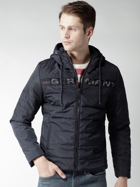 

Fort Collins Men Navy Blue Solid Padded Jacket