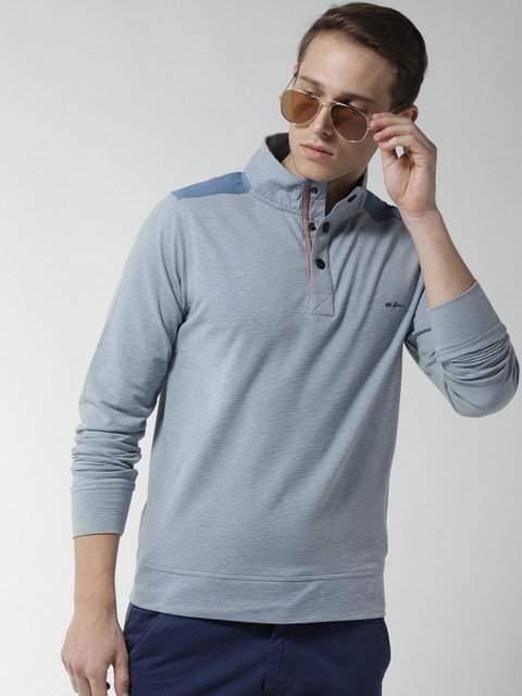 

Fort Collins Men Blue Solid Turtle Neck T-shirt