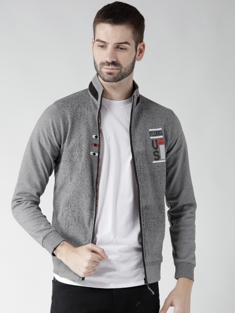 

Fort Collins Men Grey Solid Sweatshirt
