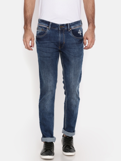 

Oxemberg Men Blue Slim Fit Low-Rise Clean Look Stretchable Jeans