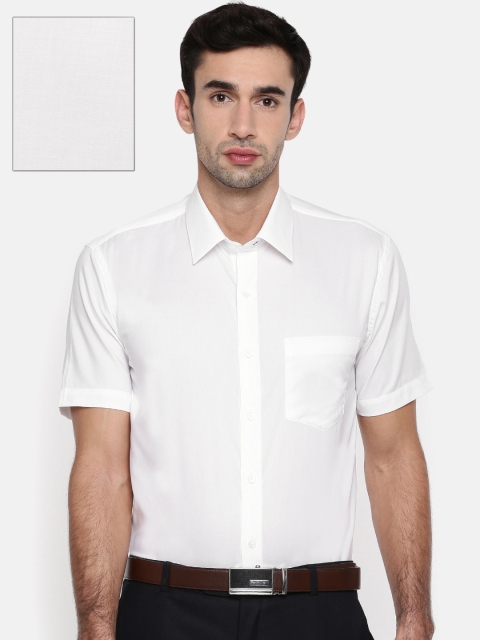 

Oxemberg Men White Slim Fit Solid Formal Shirt