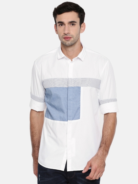 

Oxemberg Men White Slim Fit Casual Shirt