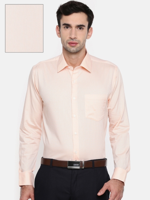 

Oxemberg Men Orange Slim Fit Self Design Formal Shirt