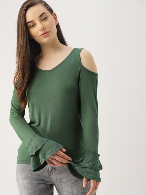 

Ms.Taken Women Green Solid Top