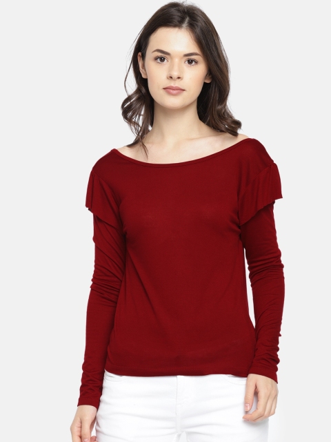 

Ms.Taken Women Maroon Solid Top, Red