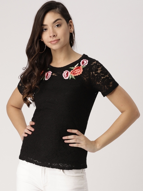

Ms.Taken Women Black Lace Top