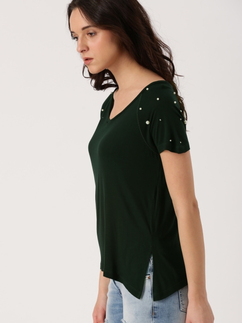 

Ms.Taken Women Green Solid Top