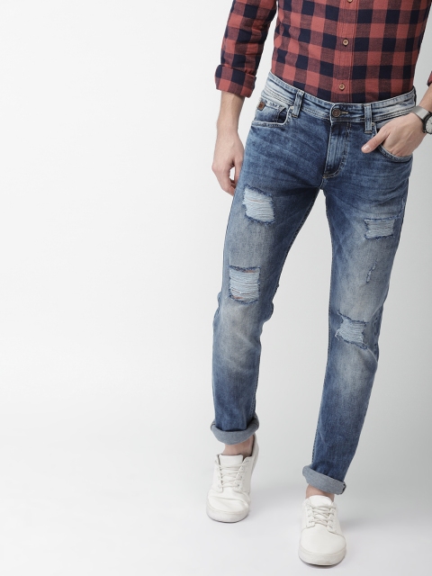 

Celio Men Blue Slim Fit Mid-Rise Mildly Distressed Stretchable Jeans