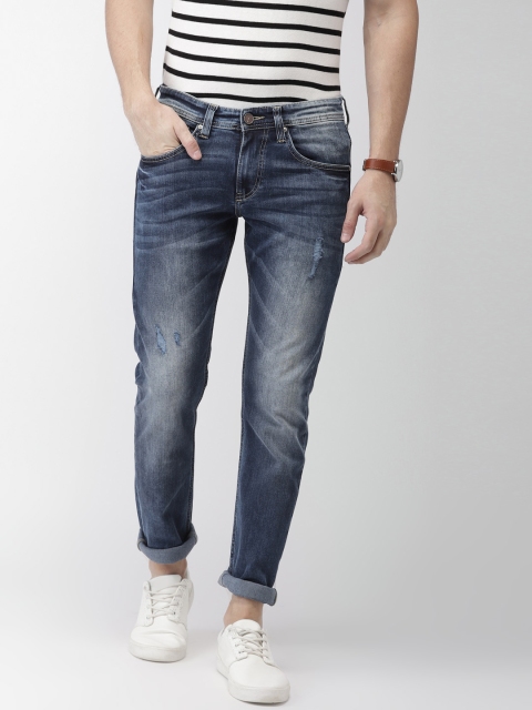 

Celio Men Blue Slim Fit Mid-Rise Low Distressed Stretchable Jeans