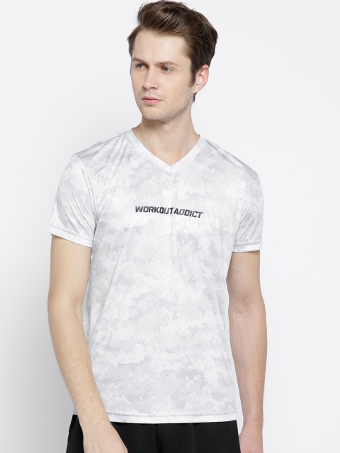 

Octave Men Grey Printed V-Neck T-shirt