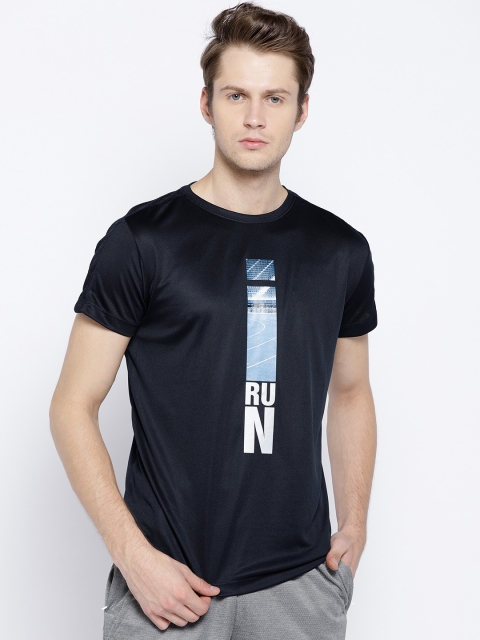 

Octave Men Navy Blue Printed Round Neck T-shirt