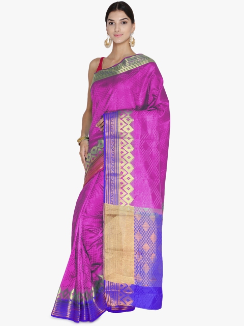 

Chhabra 555 Purple & Gold-Toned Art Silk Woven Design Banarasi Saree