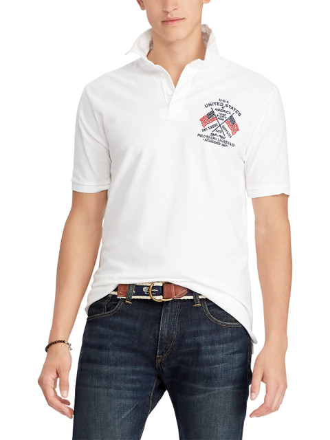 

Polo Ralph Lauren Classic Fit Mesh Rugby Shirt, Off white