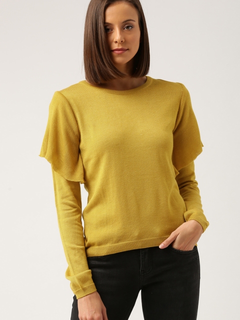 

Ms.Taken Women Mustard Solid Pullover