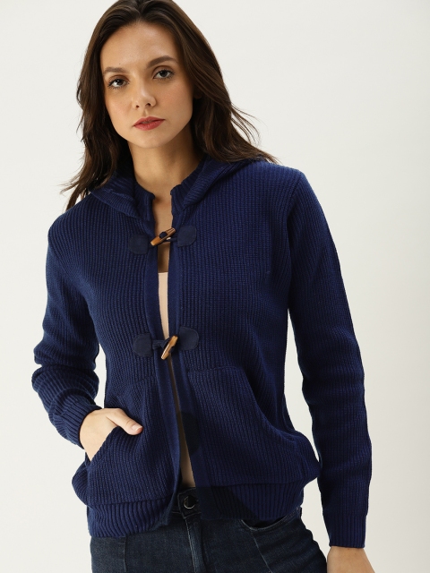 

Ms.Taken by Kriti Sanon Women Navy Blue Solid Cardigan