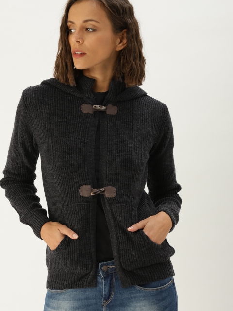 

Ms.Taken by Kriti Sanon Women Charcoal Grey Solid Cardigan