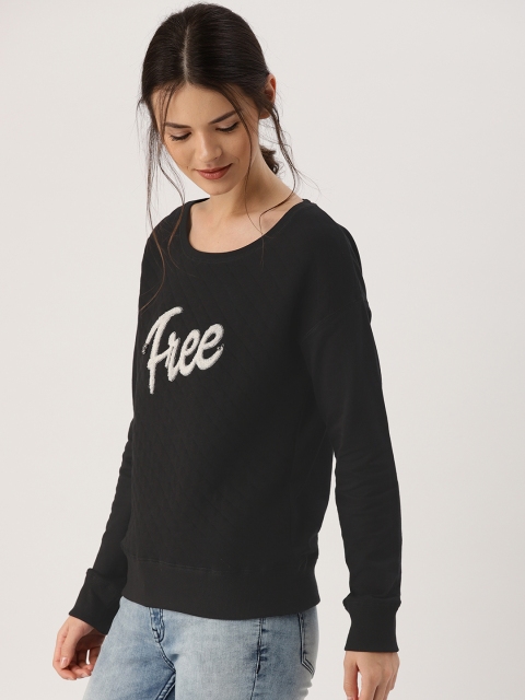 

Ms.Taken Women Black Solid Sweatshirt