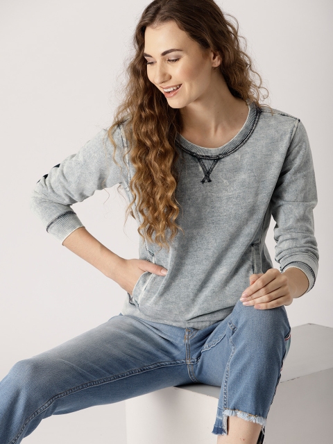 

Ms.Taken Women Blue Solid Sweatshirt