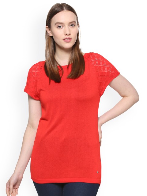 

Allen Solly Woman Red Self Design Top