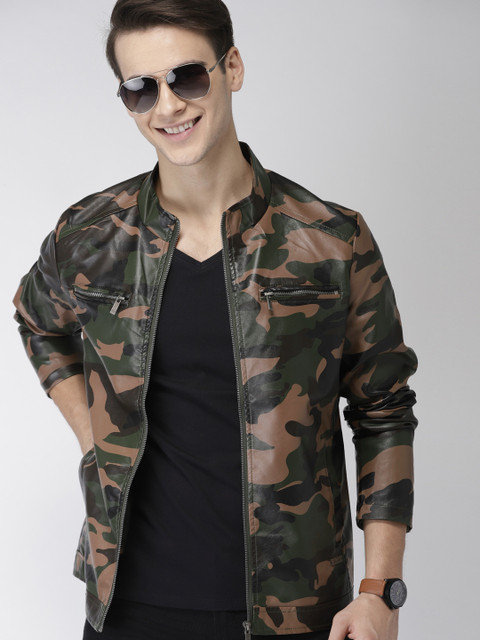 

Mast & Harbour Men Green Printed Tailored Jacket