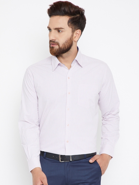 

Canary London Men Pink & Blue Regular Fit Checked Formal Shirt