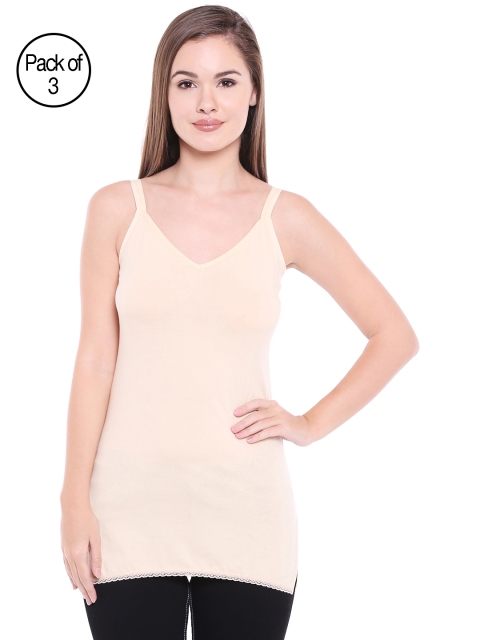 

Bodycare Women Beige Solid Pack of 3 Camisoles E41SSS
