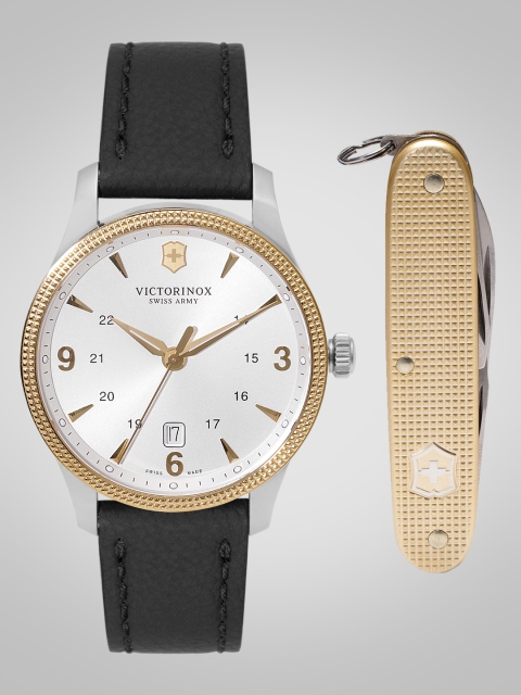 

Victorinox Men Silver-Toned Watch Gift Set