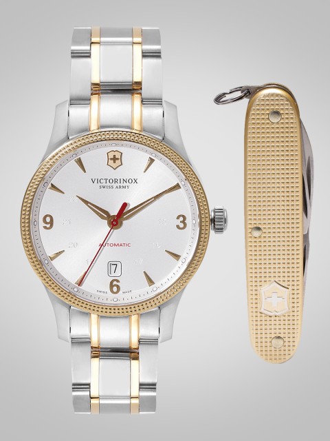 

Victorinox Men Silver-Toned Watch Gift Set